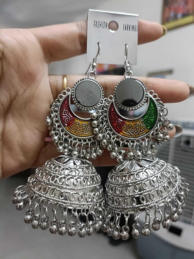 Ethnic Mirror Jhumkas