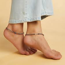 Black Bead Anklet